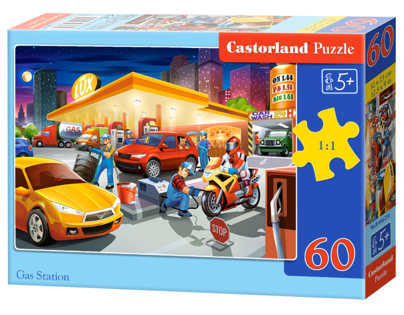 Dětská puzzle Benzínová stanice 60 dílků