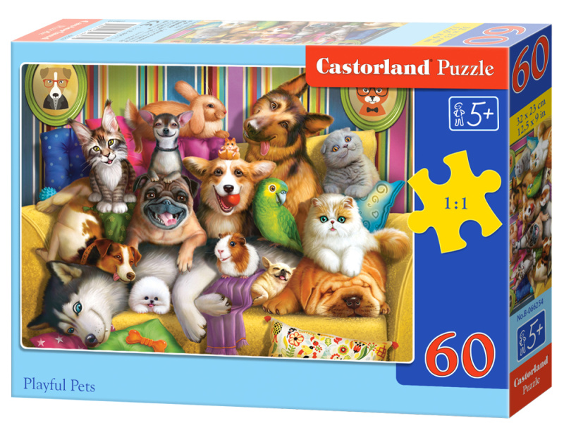 Puzzle 60 prvků Šťastná zvířata