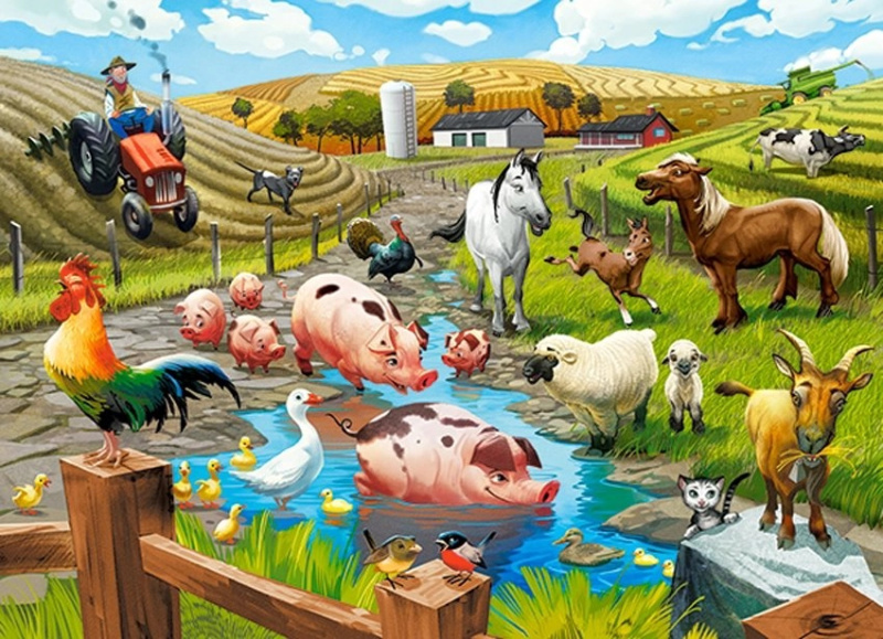 Castorland premium Život na farmě 070060 70 dílků