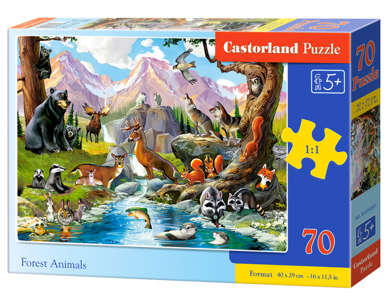 Puzzle lesní zvířátka 70 dílků
