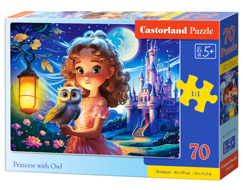 CASTORLAND Puzzle Princezna a sova 70 dílků