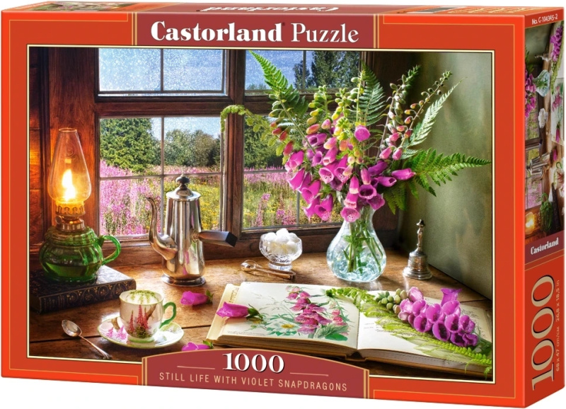 Puzzle 1000 elements - Zátiší s fialovými lvími ústy