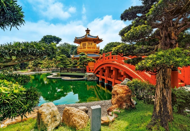 Puzzle 1000 dílků Ogród Nan Lian Hongkong