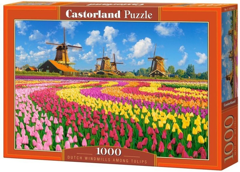 Castorland puzzle holandské mlýny mezi tulipány 1000 dílků