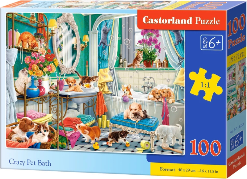 Puzzle Bláznivá koupel domácích mazlíčků