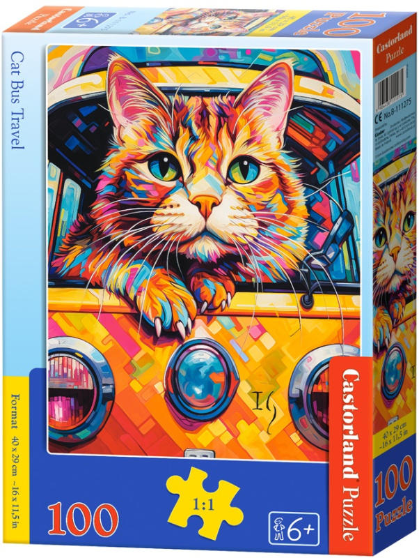 Castorland premium Kočka na cestách autobusem 100 dílků