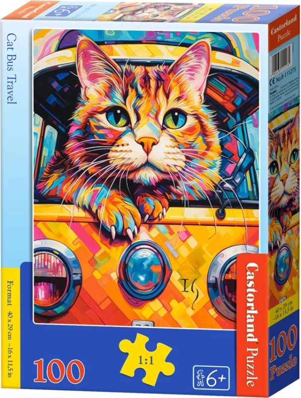 Castorland premium Kočka na cestách autobusem 100 dílků