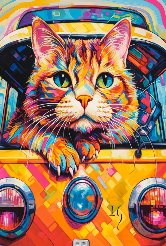 Castorland premium Kočka na cestách autobusem 100 dílků