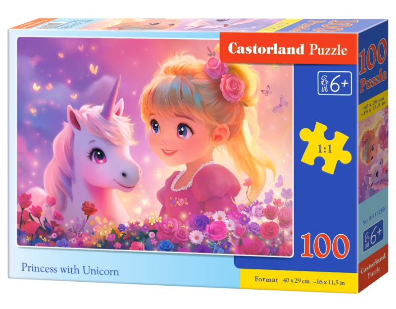Castorland puzzle princezna s jednorožcem 100 dílků