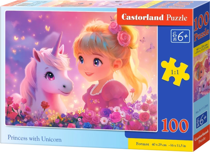 Castorland puzzle princezna s jednorožcem 100 dílků