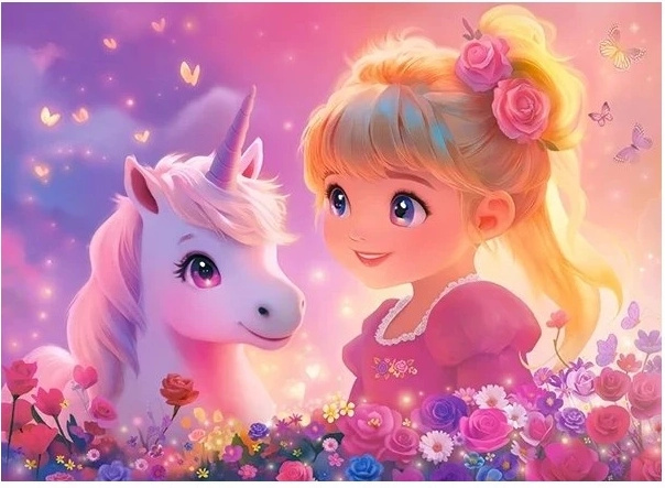 Castorland puzzle princezna s jednorožcem 100 dílků