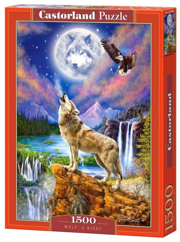 Puzzle Castorland 1500 dílků - Vlk v noci
