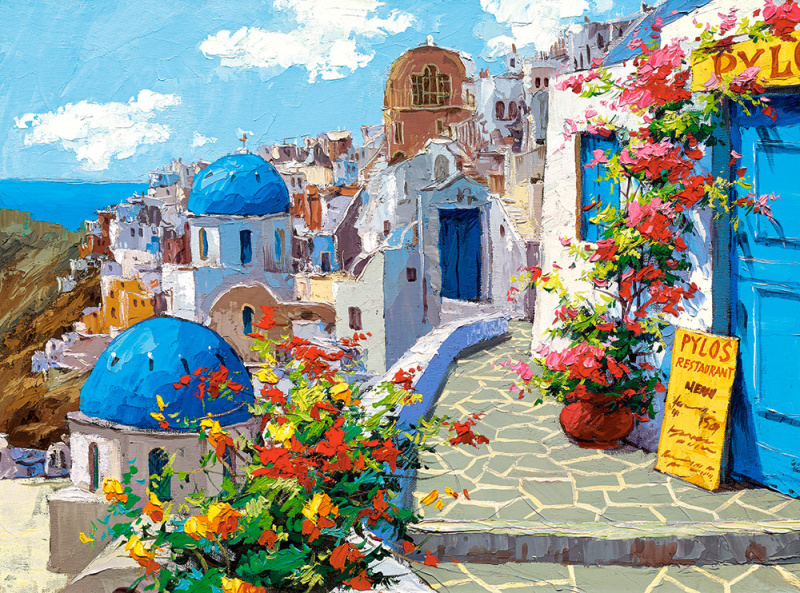 Puzzle jaro na Santorini