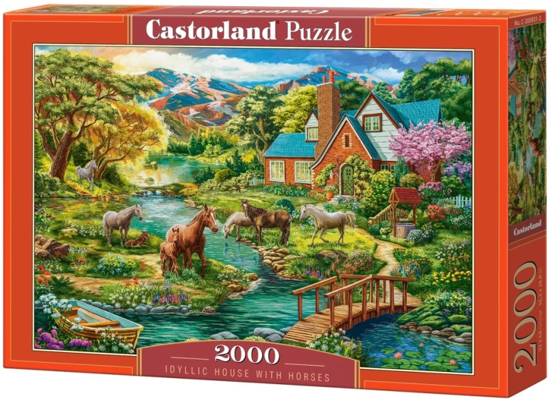 Castorland Koně u malebného domu 2000 dílků