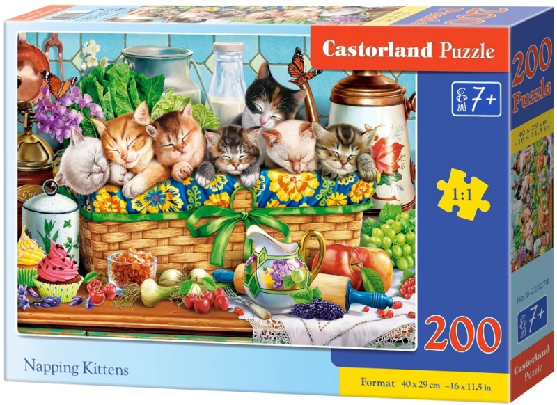 Puzzle dřímající koťata
