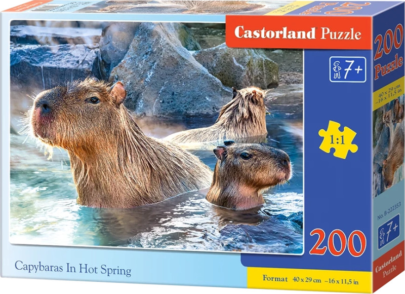 Puzzle pro děti Castorland 200 dílků Kapybary v horkém prameni