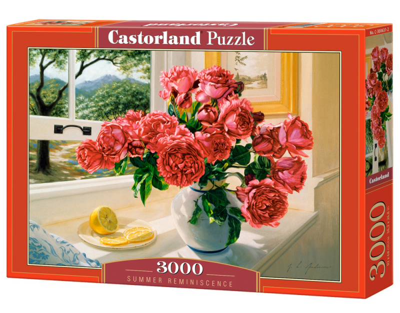 Puzzle 3000 prvků Pivoňky květiny Léto Reminisce