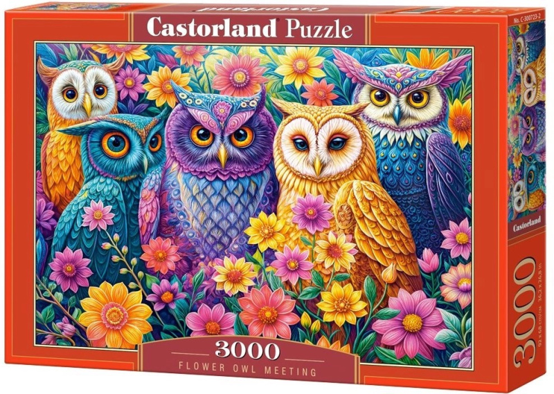 Castorland puzzle Soví setkání v květinách 3000 dílků
