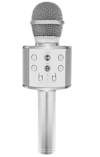 Izoxis Karaoke bluetooth mikrofon stříbrný