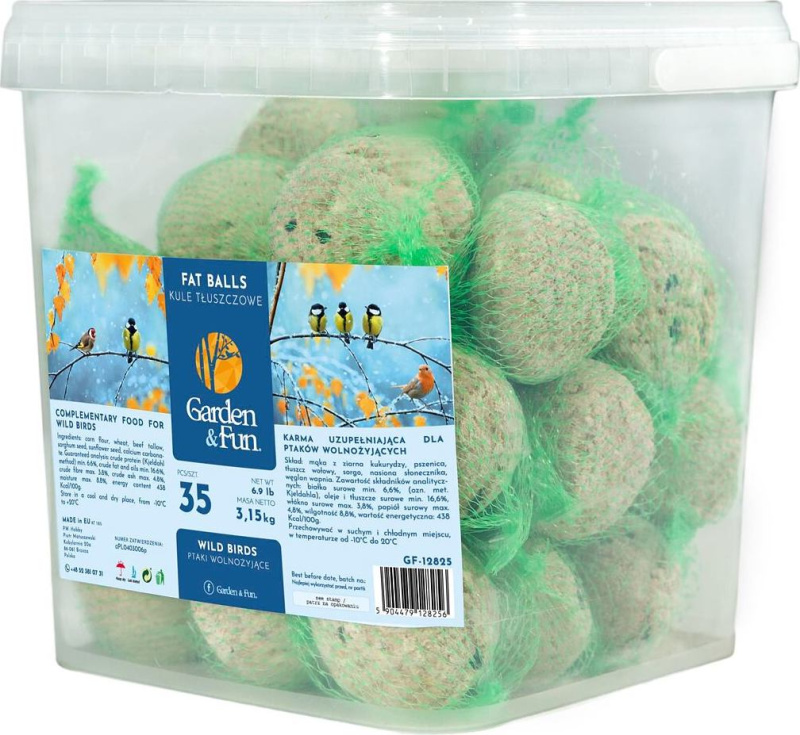 TRIXIE GARDEN FUN balení lojových koulí pro ptáky á 90g v kyblíku (35 ks v bal)
