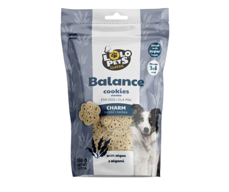 LOLO LOLOPets Cookies CHARM, sušenky pro krásnou srst s řasou, 350 g