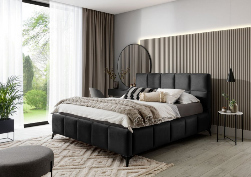 ELTAP Postel Mist Barva: Temný Šedý, Textilie: Velvetmat 6, Rozměr: 140x200