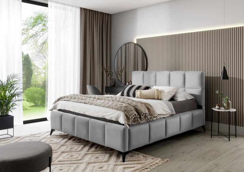 ELTAP Postel Mist Barva: Šedý, Textilie: Flores 4, Rozměr: 160x200