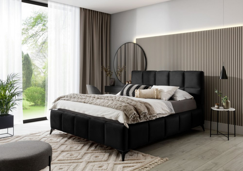 ELTAP Postel Mist Barva: Černý, Textilie: Velvetmat 10, Rozměr: 160x200