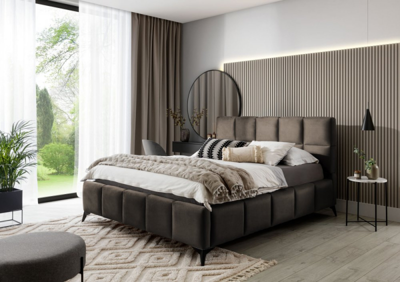 ELTAP Postel Mist Barva: Tmavě hnědá, Textilie: Velvetmat 22, Rozměr: 160x200