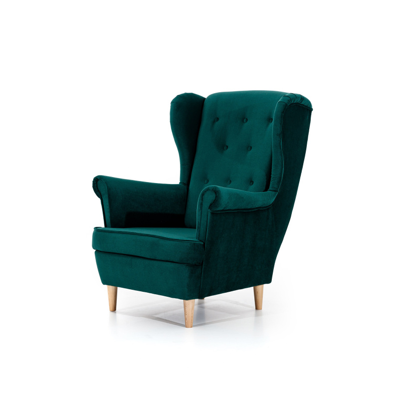 ELTAP Křeslo Aros – prošívání, ušák Barva: Zelený, Textilie: Monolith 37