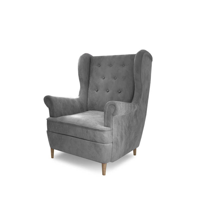 ELTAP Křeslo Aros – prošívání, ušák Barva: Šedý, Textilie: Monolith 84