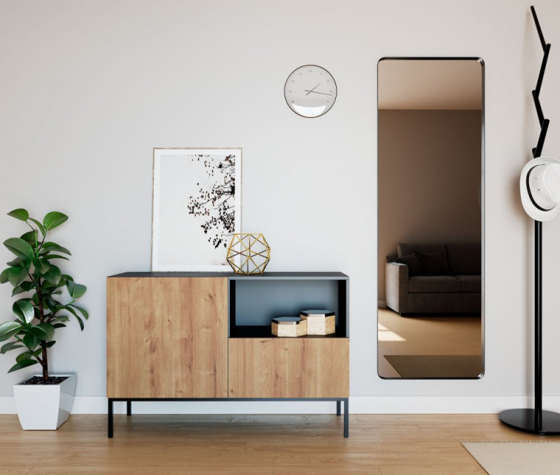 ELTAP Lanzzi 120 Komoda Matná černá /Řemeslný dub