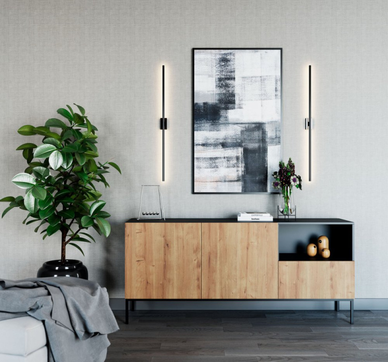 ELTAP Lanzzi 180 Komoda Matná černá /Řemeslný dub