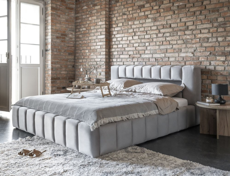 ELTAP Postel Lamica + Dřevěný rám/Standardní zdvih/kontejner Barva: Šedý, Textilie: Monolith 84, Rozměr: 180x200