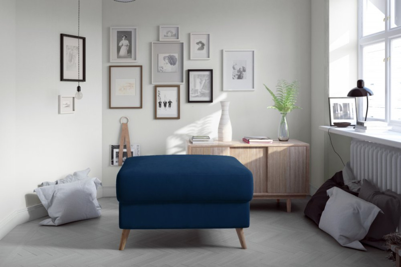 ELTAP Asgard Pouf Barva: Modrý, Textilie: Monolith 77