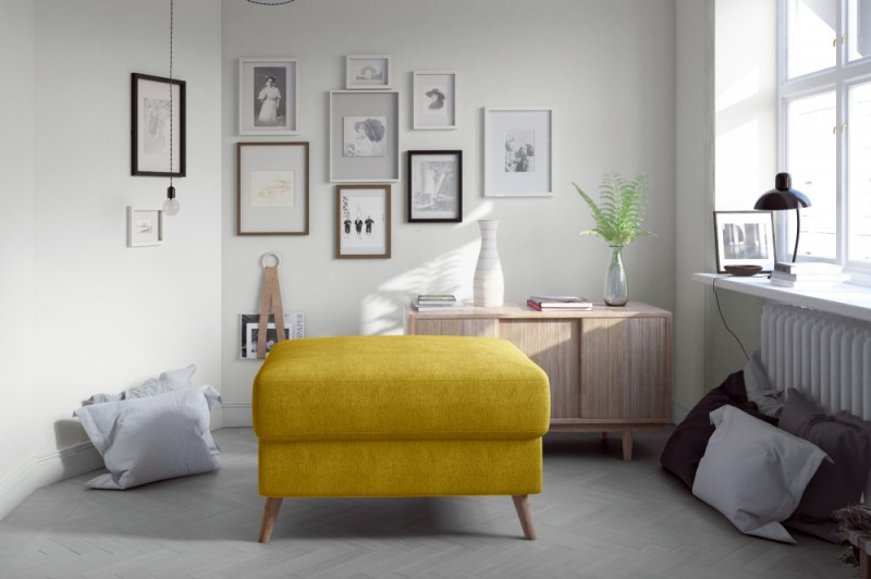 ELTAP Asgard Pouf Barva: Žlutý, Textilie: Omega 68