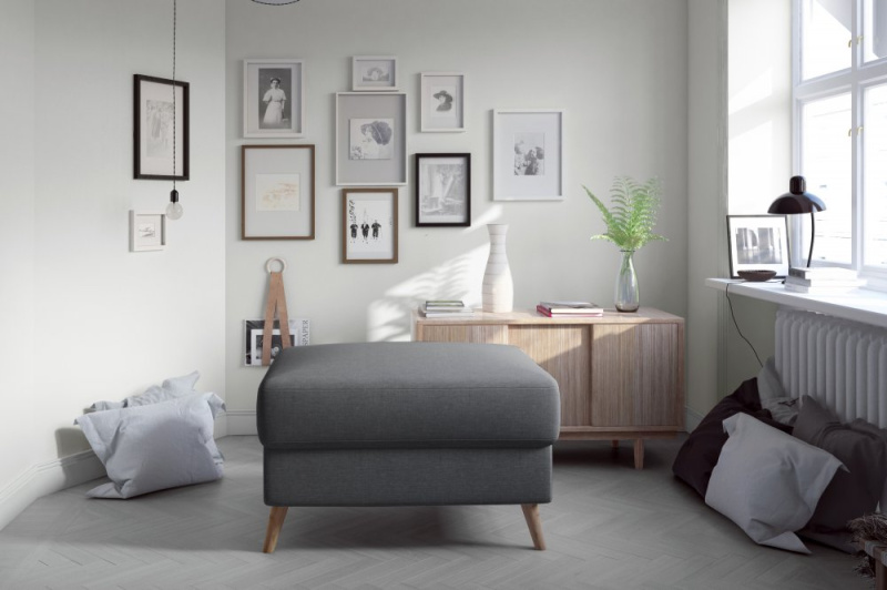 ELTAP Asgard Pouf Barva: Šedý, Textilie: Sawana 21