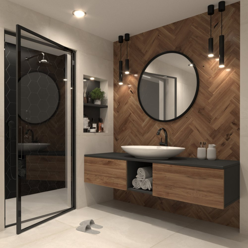 ELTAP Grace kulaté zrcadlo 80cm černý