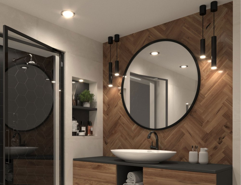 ELTAP Grace kulaté zrcadlo 100cm černý