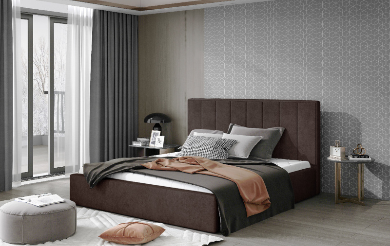ELTAP Audrey Dřevěný rám Barva: Černý, Textilie: Mat Velvet 99, Rozměr: 140x200