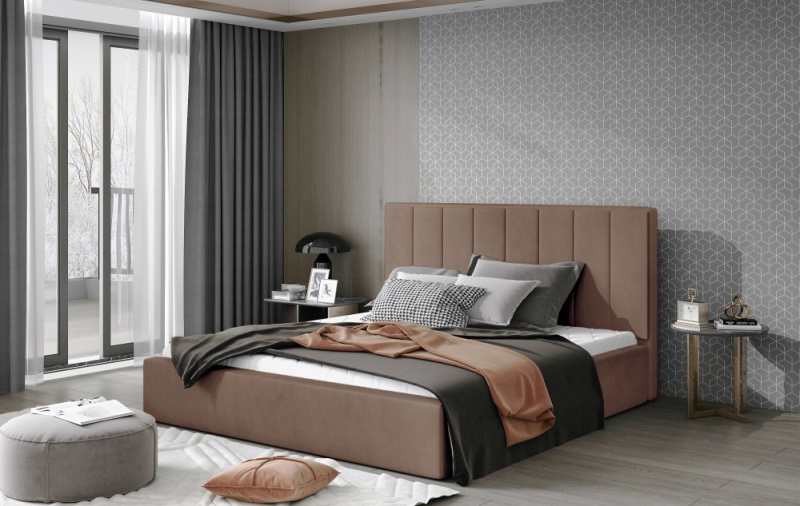 ELTAP Audrey Kovový rám Barva: Světle hnědá, Textilie: Monolith 09, Rozměr: 160x200
