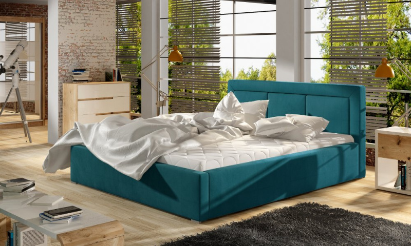 ELTAP Belluno Dřevěný rám Barva: Modrý, Textilie: Mat Velvet 75, Rozměr: 140x200