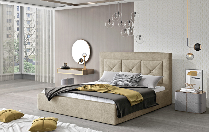 ELTAP Cloe Kovový rám/plynový výtah/kontejner Barva: Béžový, Textilie: Soft 33, Rozměr: 180x200