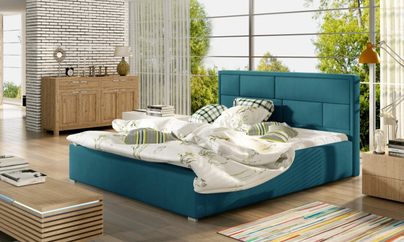 ELTAP Latina + Dřevěný rám Barva: Modrý, Textilie: Mat Velvet 75, Rozměr: 200x200
