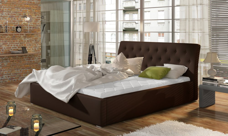 ELTAP Milano + Kovový rám/plynový výtah/kontejner Barva: Tmavě hnědá, Textilie: Soft 66, Rozměr: 140x200