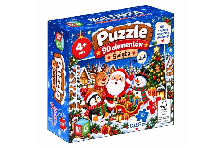 Dětské puzzle Multigra Vánoce 90 dílků