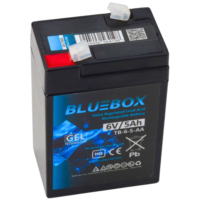 Bluebox gelový akumulátor VRLA AGM 6V 5Ah pro auta na akumulátor