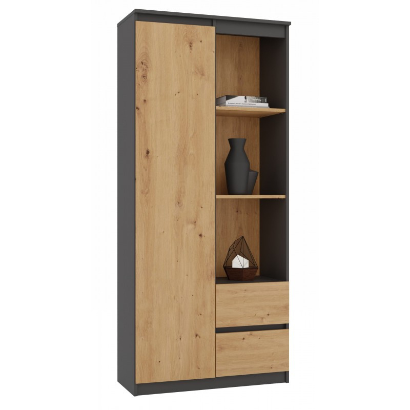 Regál kancelářská Rs-80 Bily antracit/artisan