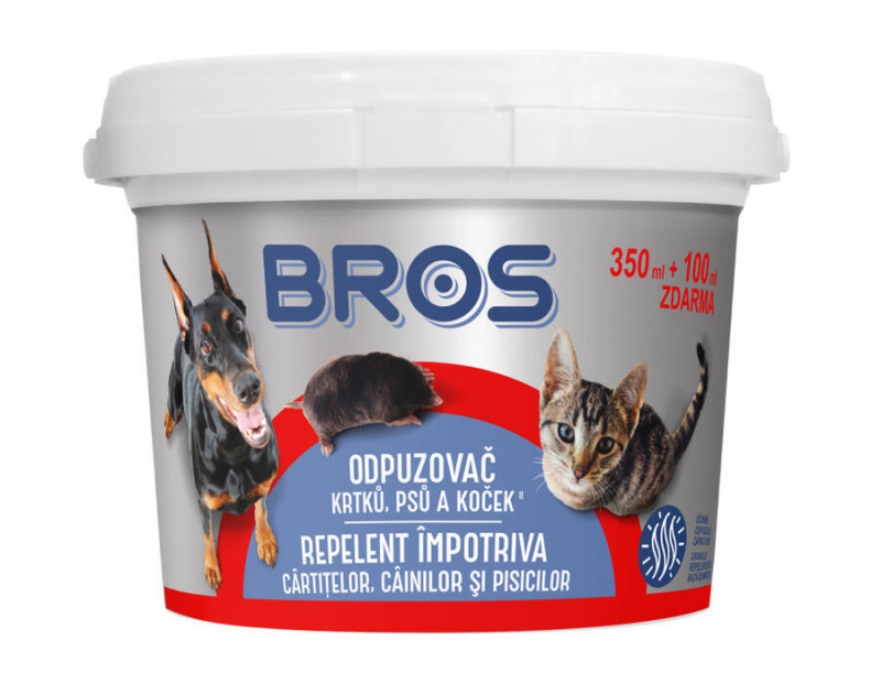 BROS Odpuzovač krtků psů a koček 450 ml