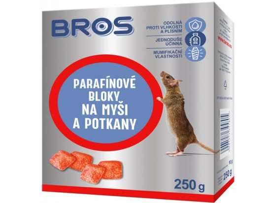Bros Parafínové bloky na myši a potkany 250g VELKÉ